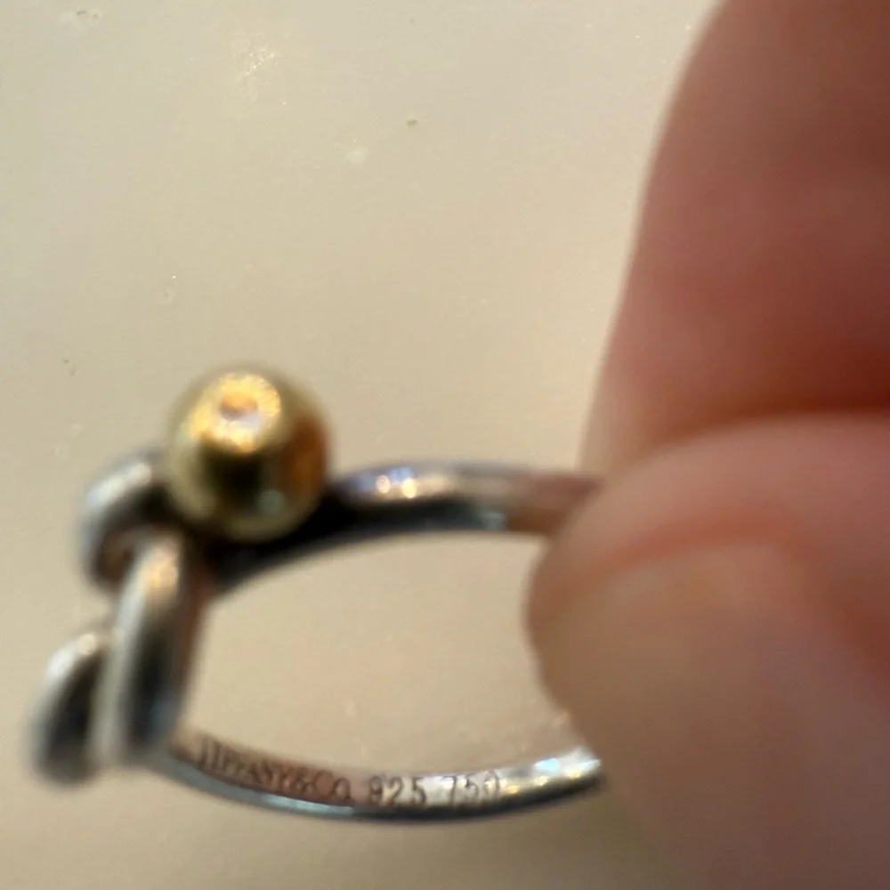 Tiffany & Co. Silver and Gold Knot Ring - Picture 3 of 4